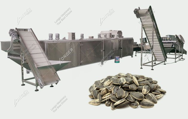 Continuous Sunflower Seeds Roasting Equipment Line