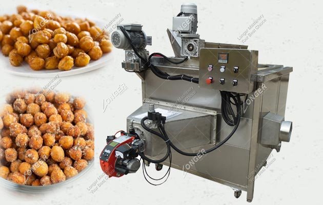 Automatic Chickpeas Deep Frying Machine Gas Heating