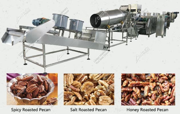 Fully Automatic Pecan Roasting Machine Processing Line 200 KG / H