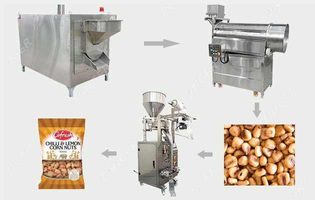 China Roasted Salted Corn Nuts Production Line Fully Automatic 