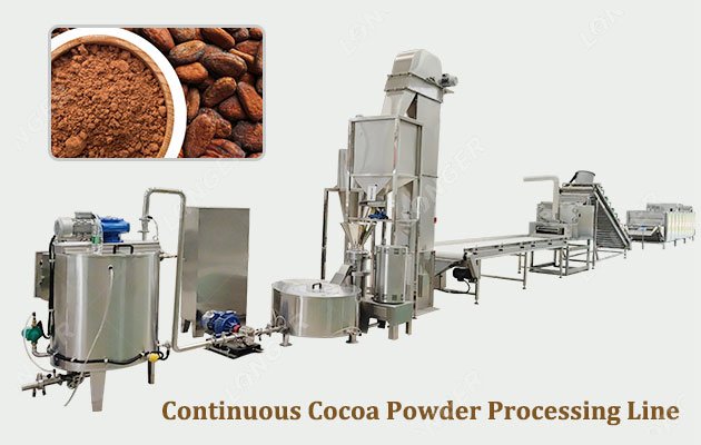 Continuous Cocoa Powder Processing Line 300 kg/h