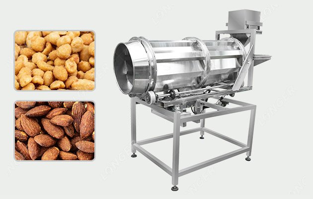 Continuous Peanut Nut Seasoning Flavoring Machine 1.1KW