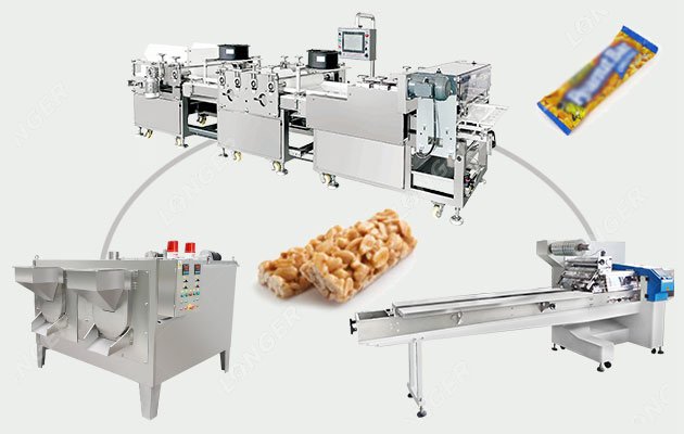 Automatic Peanut Candy Bar Production Line 200-500 KG/H