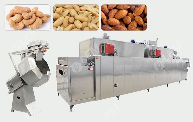 Full Set Cashew Peanut Nuts Salting and Roasting Line 300-1000 KG/H
