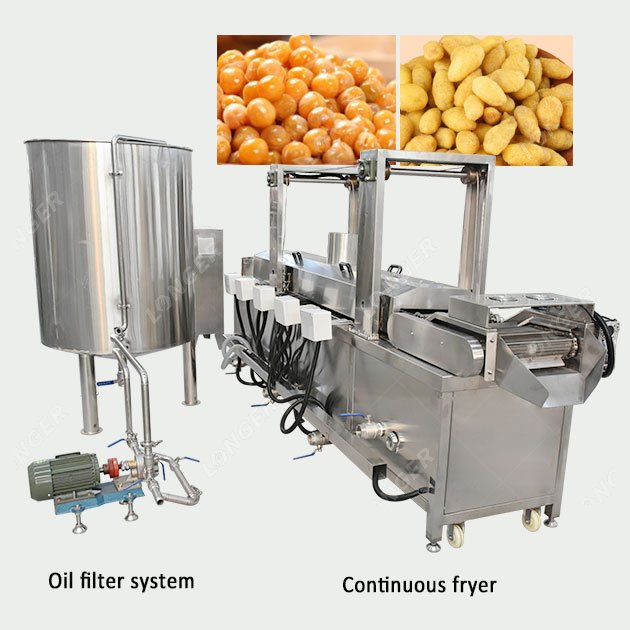 Soybean Frying Machine with oil filter system