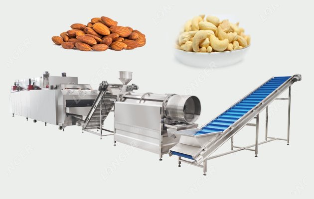 Automatic Almond Roasting Production Line 500-1000 kg/h