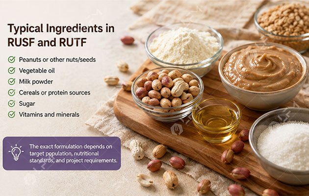 Typical Ingredients in RUSF and RUTF